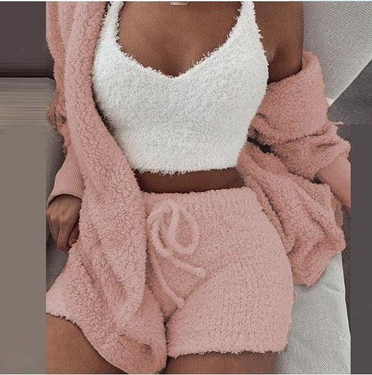 Fluffy Three Piece Lounge Set